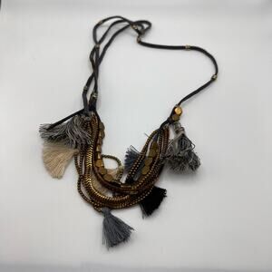 Western multi strand tassel necklace